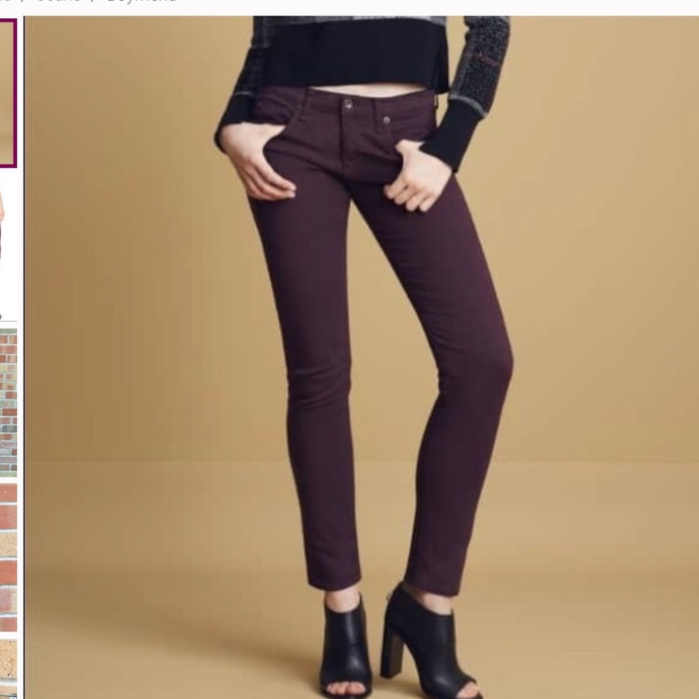 Rag & Bone Dre Aged Burgundy Size 25 NWT